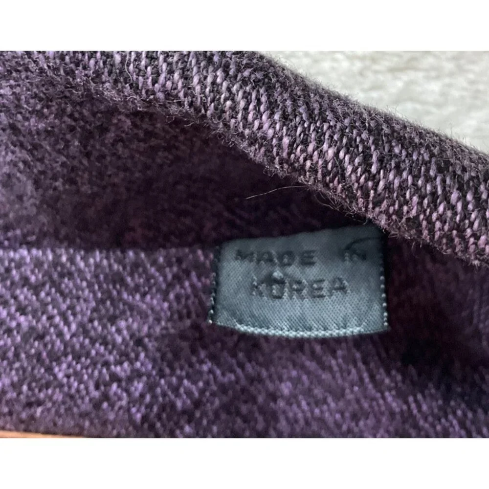 Vintage Liz Wear Women's Sz.Med-Large Cropped 90's Cotton Jacket purple Herringb - Picture 5 of 11